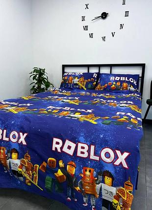 Комплект постільної білизни двоспальний 175х210 бязь gold luxe наволочки 50х70 roblox