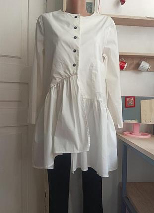 Коттоновая асимметричная и графическая блуза piena, size m