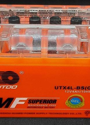 Акумулятор 12 v 4 ah гелевий (113х70х85) utx4l-bs outdo