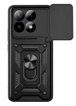 Чехол primo shockproof для xiaomi 15t - противоударный, с подставкой и шторкой для камеры - black