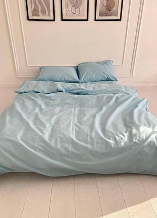Підковдра євро 200*220 бязь gold luxe (на блискавці) однотонні блакитний