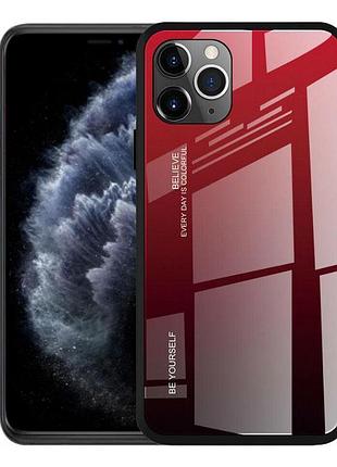 Чохол бампер primolux gradient glass для apple iphone 11 pro - red