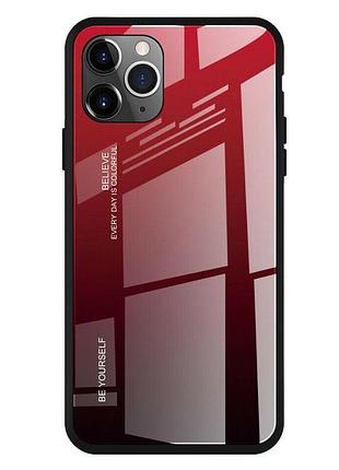 Чохол бампер primolux gradient glass для apple iphone 11 pro - red 2