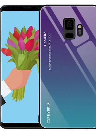 Чехол бампер primo gradient glass для samsung galaxy s9 (sm-g960) - purple
