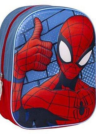 Дитячий дошкільний 3d-рюкзак spider-man для хлопчика, синій