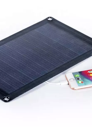 Портативний сонячний зарядний пристрій dasolar 10w / 1xusb - black