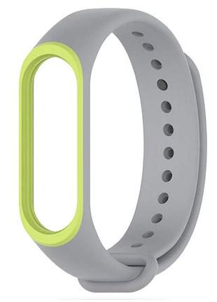 Силиконовый ремешок primo для фитнес-браслета xiaomi mi band 3 - grey&green