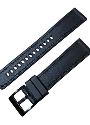Ремешок primolux leather silicone для часов amazfit active 3 premium / active 2 / active - black