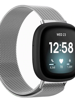 Міланський сітчастий ремінець primo для годинника fitbit versa 4 / fitbit sense 2 - silver