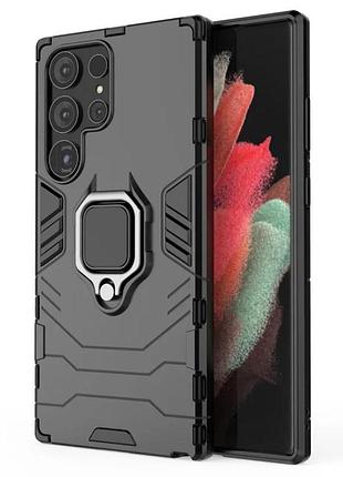 Чехол бампер primolux ring armor для телефона samsung galaxy s24 ultra (sm-s928) - black
