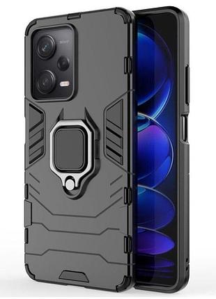 Чехол бампер primolux ring armor для xiaomi redmi note 12 pro 5g - black