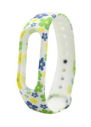 Силиконовый ремешок primo для фитнес-браслета xiaomi mi band 2 - flowers