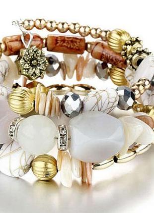 Женский браслет пружиной primo stone cuff - white