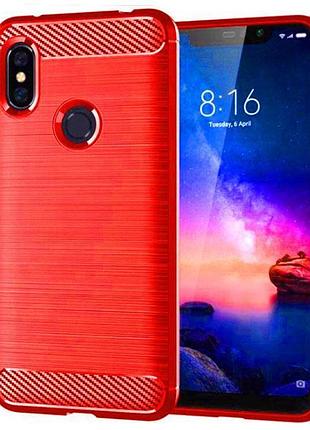 Противоударный бампер primo carbon fiber series для xiaomi redmi note 6 pro - red