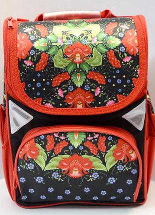 Рюкзак короб шкільний jo 1715 квіти ортопедичний