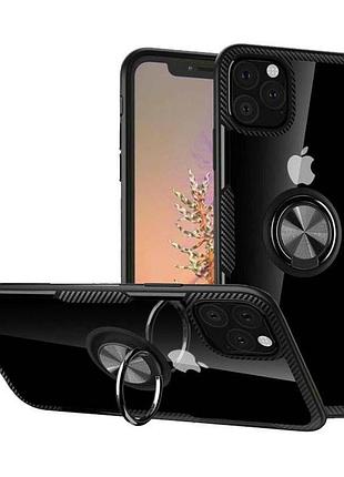 Чехол primolux ring magnetic stand для apple iphone 11 pro - black