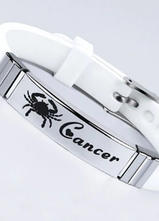 Силіконовий браслет primo zodiac - cancer (рак) - white