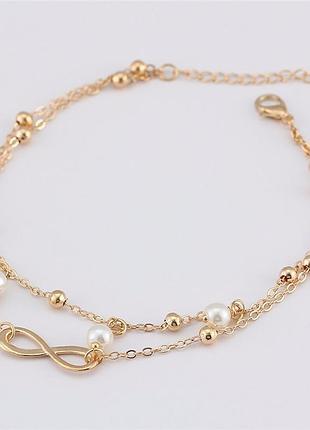Браслет на ногу (анклет) primo infinity - gold 2