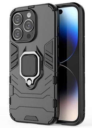 Чохол бампер primolux ring armor для apple iphone 15 pro - black