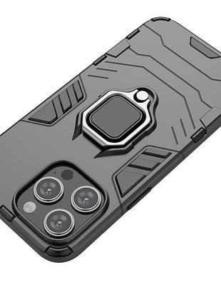 Чохол бампер primolux ring armor для apple iphone 15 pro - black 4