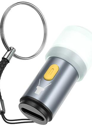 Ліхтарик брелок hoco ua38a type-c to led light – grey
