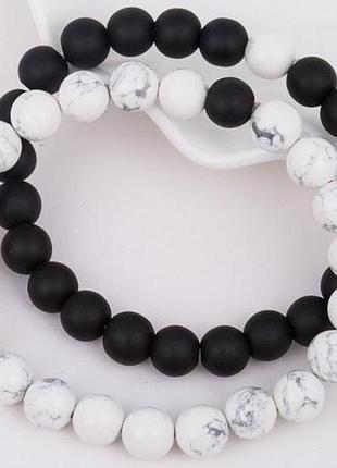 Браслет-резинка primo marble на руку - black/white 2