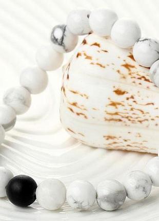 Браслет-резинка primo marble на руку - black/white 3