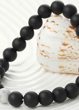 Браслет-резинка primo marble на руку - black/white 4