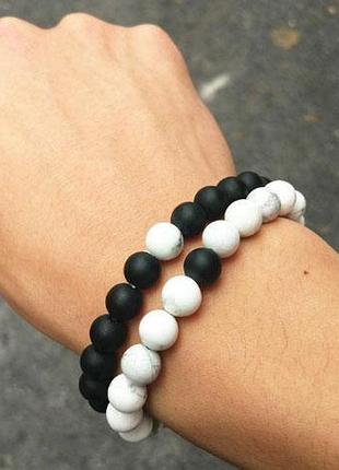 Браслет-резинка primo marble на руку - black/white 5
