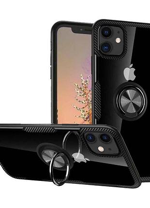 Чехол primolux ring magnetic stand для apple iphone 11 - black