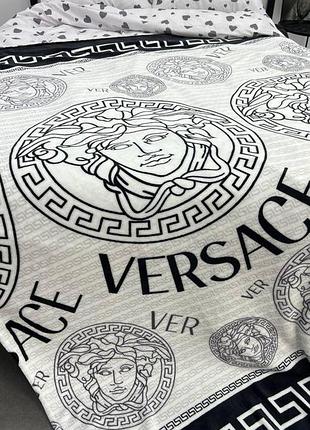 Плед велсофт полуторный 145х220 принт versace 8