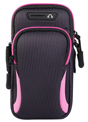 Чехол на руку primo sport универсальный спортивный для телефона до 6.5" - black-pink