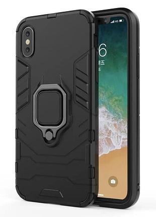 Чехол бампер primolux ring armor для apple iphone xs max - black