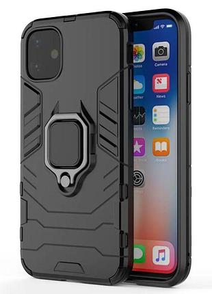 Чехол бампер primolux ring armor для apple iphone 11 - black