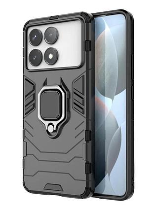 Чехол бампер primolux ring armor для xiaomi redmi k70e / poco x6 pro - black