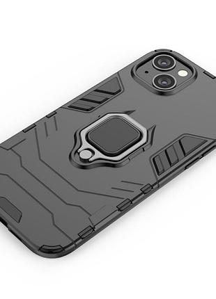 Чехол бампер primolux ring armor для apple iphone 14 plus - black 4