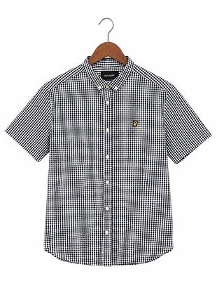 Сорочка lyle & scott short sleeve gingham navy оригінал l-xl у клітинку