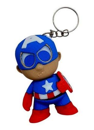 3d брелоки hero capitan america marvel / капітан америка марвел keychain, 3d печать