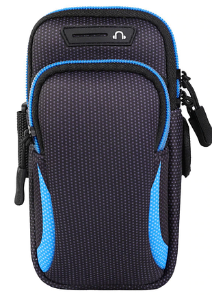 Чехол на руку primo sport универсальный спортивный для телефона до 6.5" - black-blue
