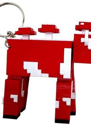 Брелок (3d друк) "minecraft (майнкрафт): корова", 5 см