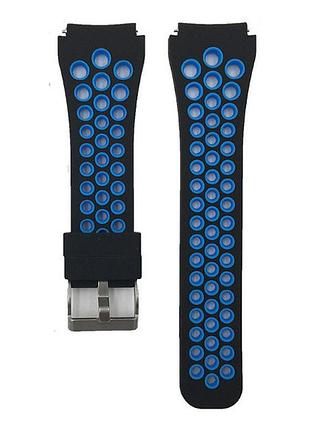 Спортивный ремешок с перфорацией для часов xiaomi huami amazfit sportwatch 2 / amazfit stratos - black&blue
