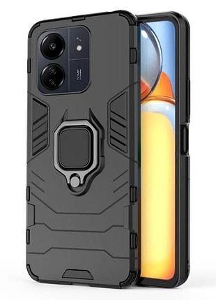 Чехол бампер primolux ring armor для xiaomi redmi 13c / poco c65 - black