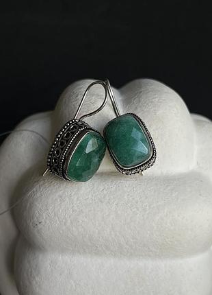 Серьги из изумруда изумрудные серьги вида зеленого берила индия.