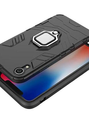 Чехол бампер primolux ring armor для apple iphone xr - black 2
