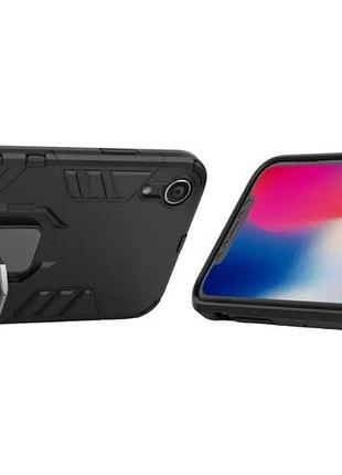 Чехол бампер primolux ring armor для apple iphone xr - black 4