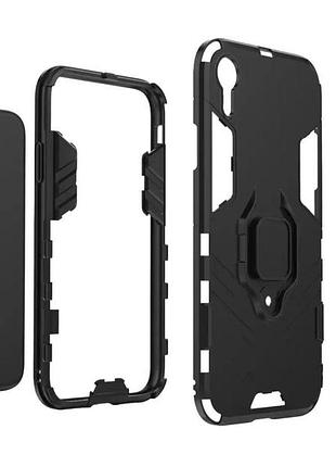 Чехол бампер primolux ring armor для apple iphone xr - black 5