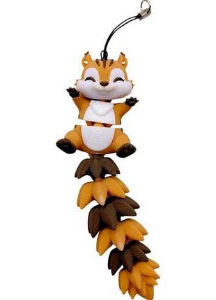3d брелоки flexi squirrel long tail/ белка хвостик keychain, 3d печать
