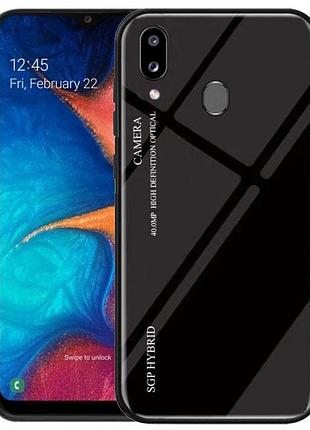 Чохол-бампер primolux gradient glass для samsung galaxy a20 2019 (sm-a205) / a30 2019 (sm-a305) - black