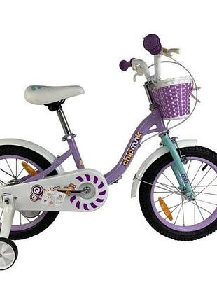 Велосипед дитячий royalbaby chipmunk mm girls 14", official ua, фіолетовий