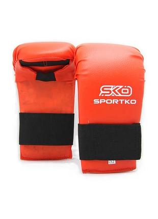 Накладки для карате sportko нк-2 кожвинил, накладки для карате, красный
